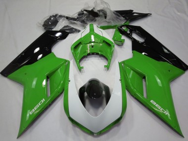 Beste Ducati 1098 Motorrad Verkleidung 2007-2014 - Grun Schwarz Weiss