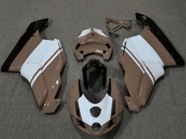 Beste Ducati 749 999 Motorrad Verkleidung 2003-2004 - Weiss Braun Glanzendes Schwarz