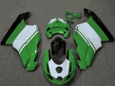 Beste Ducati 749 999 Motorrad Verkleidung 2003-2004 - Weiss Grun Glanzendes Schwarz