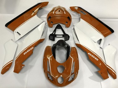 Beste Ducati 999 Motorrad Verkleidung 2003-2004 - Weiss Braun Schwarz