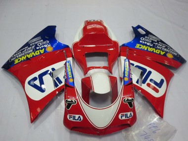 Beste Ducati 748 916 996 998 Motorrad Verkleidung 1993-2005 - Weiss Rot Blau Fila
