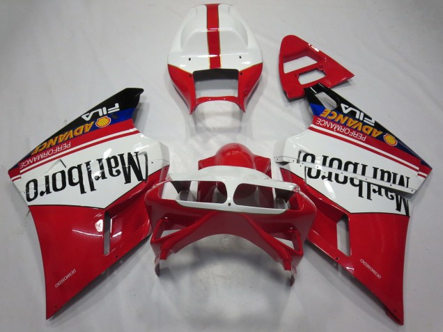 Beste Ducati 748 916 996 998 Motorrad Verkleidung 1993-2005 - Weiss Rot Glanzendes Schwarz Marlboro
