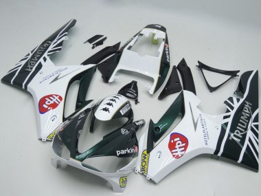 Beste Triumph Daytona 675 Motorrad Verkleidung 2009-2012 - Weiss Glanzendes Schwarz HPi