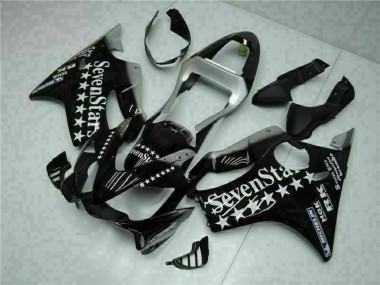 Beste Honda CBR600 F4i Motorrad Verkleidung 2001-2003 - Glanzendes Schwarz Silber SevenStars