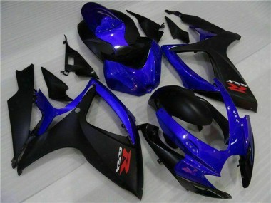Beste Suzuki GSXR 600/750 Motorrad Verkleidung 2006-2007 - Blau Matt Schwarz Rot