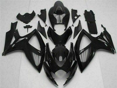 Beste Suzuki GSXR 600/750 Motorrad Verkleidung Kit 2006-2007 - Glanzendes Schwarz