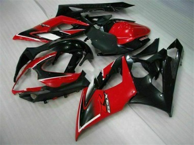Beste Suzuki GSXR 1000 Motorrad Verkleidung 2005-2006 - Rot Glanzendes Schwarz Matt Schwarz