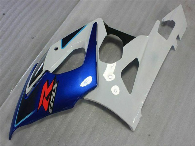 Beste Suzuki GSXR 1000 Motorrad Verkleidung Kit 2005-2006 - Weiss Blau Glanzendes Schwarz