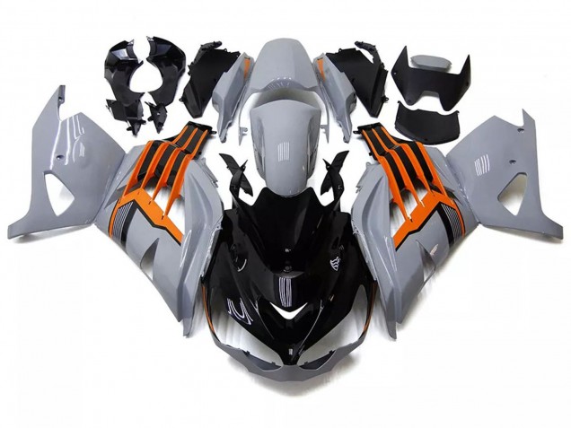 Beste Kawasaki ZX14R ZZR1400 Motorrad Verkleidung 2012-2024 - Nardo Grau Orange Schwarz