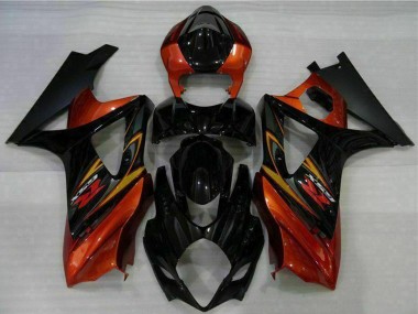 Beste Suzuki GSXR 1000 Motorrad Verkleidung 2007-2008 - Schwarz Orange