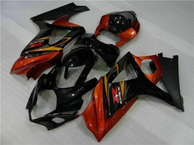 Beste Suzuki GSXR 1000 Motorrad Verkleidung 2007-2008 - Schwarz Orange