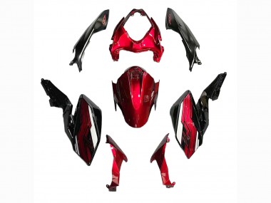 Beste Kawasaki Z400 Motorrad Verkleidung 2018-2024 - Bonbon Rot Glanzendes Schwarz