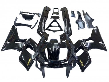 Beste Kawasaki ZZR600 Motorrad Verkleidung 1998-2003 - Glanzendes Schwarz Gold Ninja