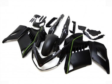 Beste Kawasaki GTR1400/ZG1400 Motorrad Verkleidung 2007-2009 - Matt Schwarz Grun Linie