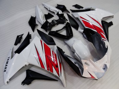 Beste Yamaha FZ6R Motorrad Verkleidung 2009-2015 - Weiss Rot Schwarz
