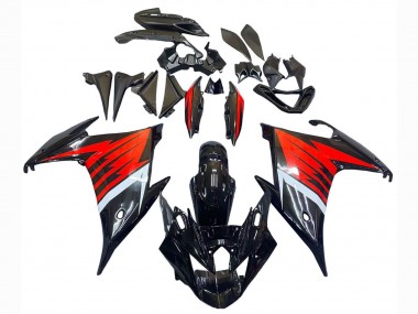 Beste Yamaha FZ6R Motorrad Verkleidung 2009-2015 - Schwarz Rot Weiss