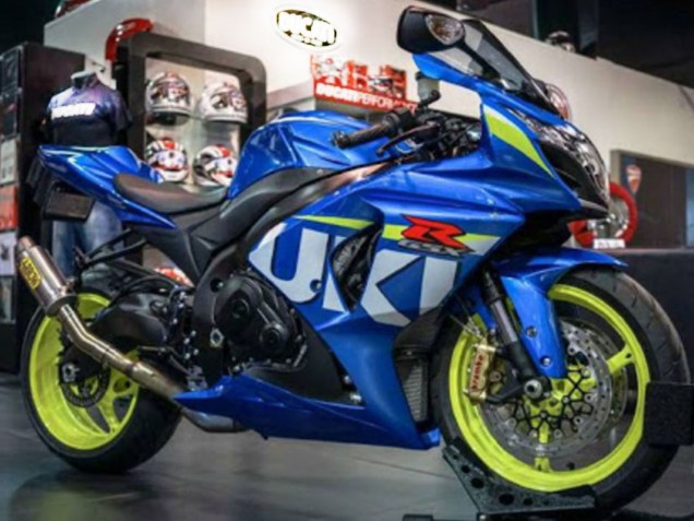 Beste Suzuki GSXR 1000 Motorrad Verkleidung 2009-2016 - Blau Grun Weiss