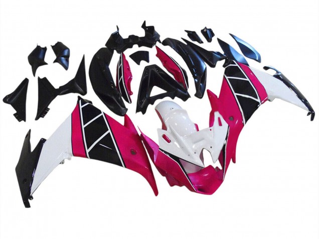 Beste Yamaha FZ6R Motorrad Verkleidung 2009-2015 - Raspberry Weiss Schwarz