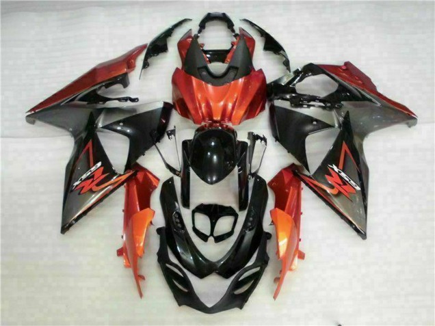 Beste Suzuki GSXR 1000 Motorrad Verkleidung 2009-2016 - Orange Glanzendes Schwarz