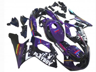 Beste Yamaha YZF600R Thundercat Motorrad Verkleidung 1996-2007 - Dunkel Lila Schwarz Weiss Rizoma Playboy