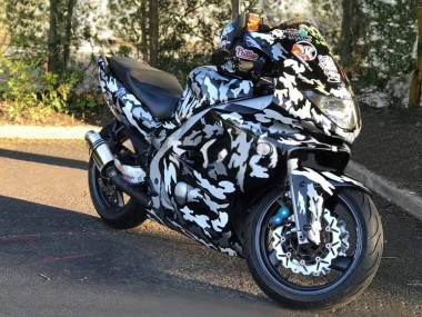 Beste Yamaha YZF600R Thundercat Motorrad Verkleidung 1996-2007 - Schwarz Weiss Grau Camouflage