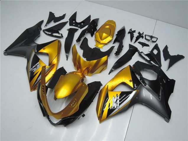 Beste Suzuki GSXR 1000 Motorrad Verkleidung 2009-2016 - Gold Matt Schwarz
