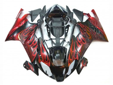 Beste Aprilia RSV1000 Motorrad Verkleidung 2003-2006 - Glanzendes Schwarz Rot Flamme