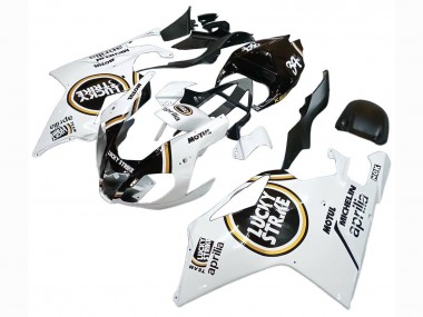 Beste Aprilia RSV1000 Motorrad Verkleidung 2003-2006 - Weiss Schwarz Lucky Strike Motul Michelin