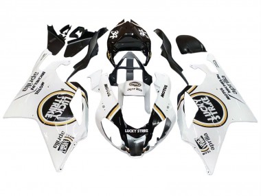 Beste Aprilia RSV1000 Motorrad Verkleidung 2003-2006 - Weiss Schwarz Lucky Strike Motul Michelin