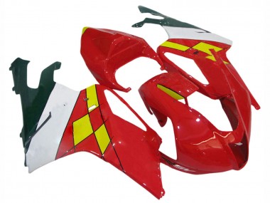 Beste Aprilia RSV1000 Motorrad Verkleidung 2003-2006 - Rot Gelb Weiss
