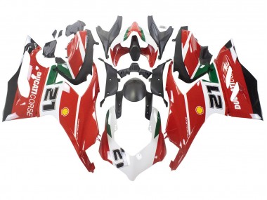 Beste Ducati Panigale V2 Motorrad Verkleidung 2020-2024 - Weiss Rot Grun Matt Schwarz Corse 21