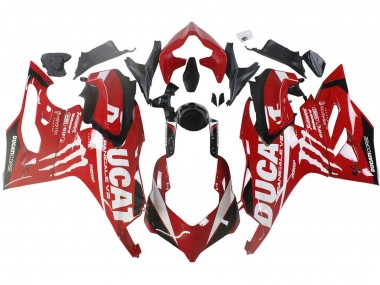 Beste Ducati Panigale V2 Motorrad Verkleidung 2020-2024 - Rot Glanzendes Schwarz Monster Corse