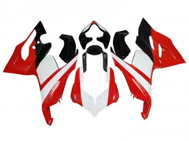 Beste Ducati Panigale V2 Motorrad Verkleidung 2020-2024 - Weiss Rot Glanzendes Schwarz