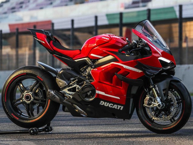 Beste Ducati Panigale V4 V4S Motorrad Verkleidung 2020-2021 - Rot Weiss Schwarz