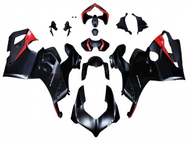 Beste Ducati Panigale V4 V4S Motorrad Verkleidung 2020-2021 - Glanzendes Schwarz Rot