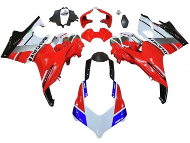 Beste Ducati Panigale V4 V4S Motorrad Verkleidung 2018-2019 - Weiss Silber Rot Glanzendes Schwarz