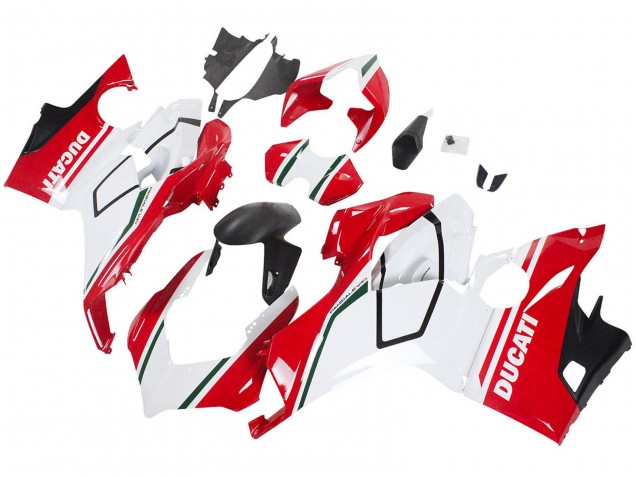 Beste Ducati Panigale V4 V4S Motorrad Verkleidung 2018-2019 - Weiss Rot Matt Schwarz