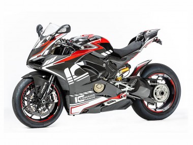Beste Ducati Panigale V4 V4S Motorrad Verkleidung 2018-2019 - Rot Schwarz Grau Aruba 45