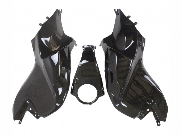 Beste BMW K1200S Motorrad Verkleidung 2005-2010 - Glanzendes Schwarz Matt Schwarz Blau Linie