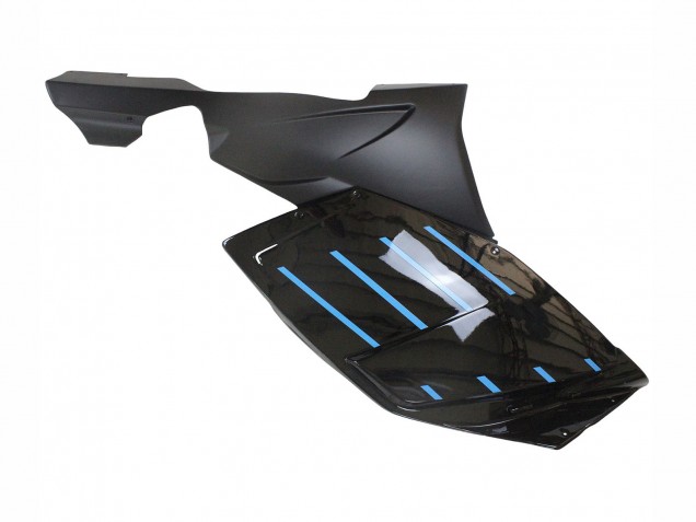 Beste BMW K1200S Motorrad Verkleidung 2005-2010 - Glanzendes Schwarz Matt Schwarz Blau Linie