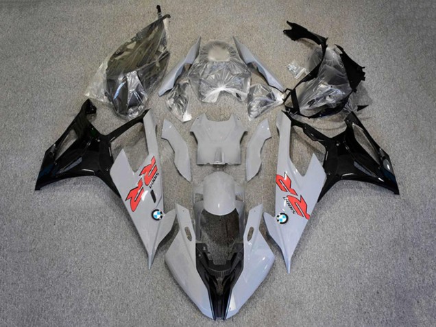 Beste BMW S1000RR Motorrad Verkleidung 2019-2022 - Schwarz Grau Weiss