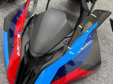 Beste BMW S1000RR Motorrad Verkleidung 2019-2022 - Schwarz Blau Rot Carbonfaser