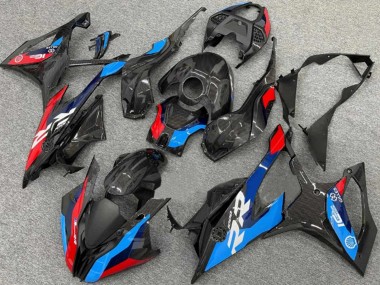 Beste BMW S1000RR Motorrad Verkleidung 2019-2022 - Schwarz Blau Rot Carbonfaser