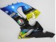 Beste Kawasaki ZX6R Motorrad Verkleidung 2005-2006 - Blau Gelb Schwarz Hai
