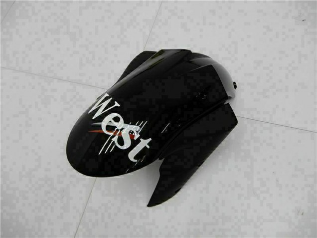 Beste Kawasaki ZX6R Motorrad Verkleidung 2005-2006 - Glanzendes Schwarz Weiss West