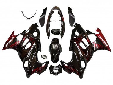 Beste Suzuki GSX600F/GSX750F Motorrad Verkleidung 2004-2006 - Glanzendes Schwarz Rot Flamme