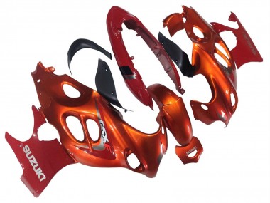 Beste Suzuki GSX600F/GSX750F Motorrad Verkleidung 2004-2006 - Burnt Orange Weiss Logo
