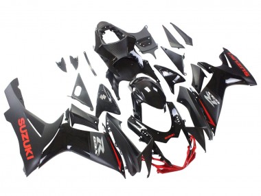 Beste Suzuki GSXR 600 / GSXR 750 Motorrad Verkleidung 2011-2024 - Schwarz Grau Rot Linie