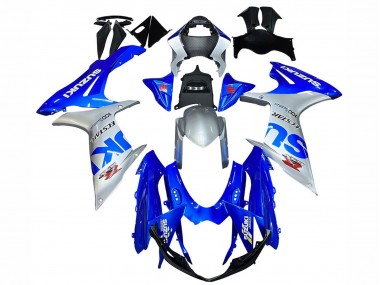 Beste Suzuki GSXR 600 / GSXR 750 Motorrad Verkleidung 2011-2024 - Blau Silber Ecstar