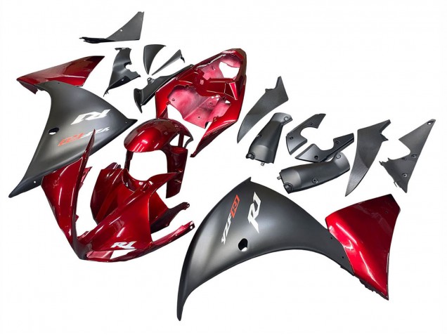 Beste Yamaha YZF 1000 R1 Motorrad Verkleidung 2009-2011 - Rot Matt Schwarz